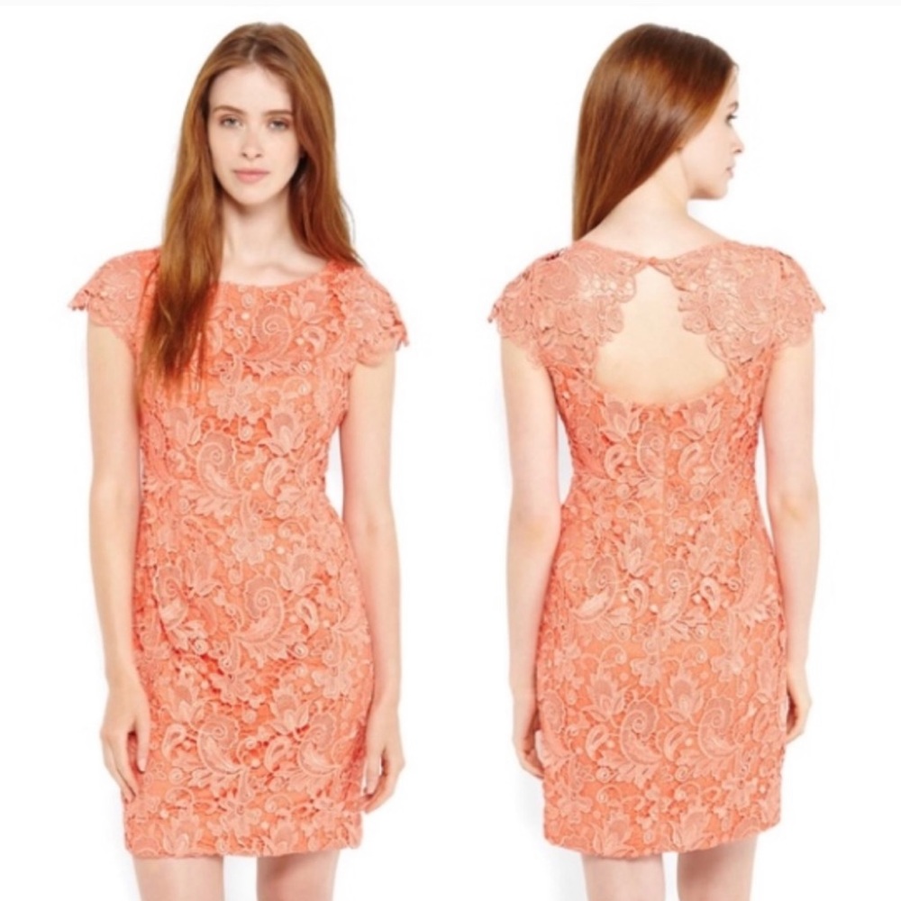 VINCE CAMUTO Coral Lace Dress Size 8